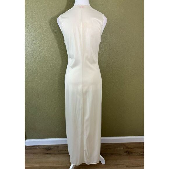 Valisere Paris Size S Semi Sheer Satin Nightgown Ivory Embroidered Lace Vintage - Picture 5 of 9